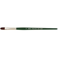 Ruby Satin Filbert Short Handle Silver Brush