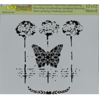 Stencil Butterfly reflextions 12"x12" TCW849