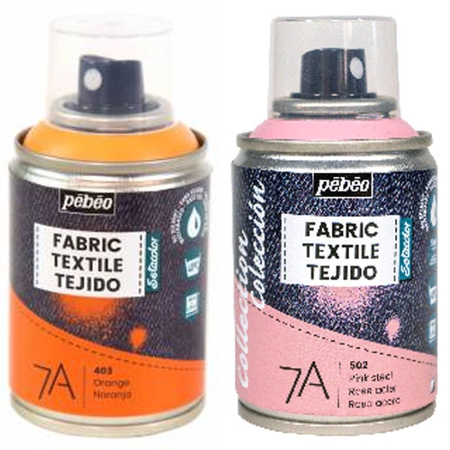 Pebeo 7A Fabric Spray Paint - Black, 100 ml