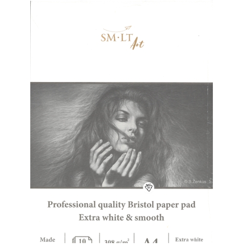 Professional quality Bristol paper pad 308g A4 (10 sheets)