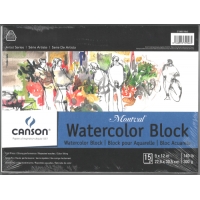 Watercolor block 9"x12" Canson Montval 15 sheets 140lbs