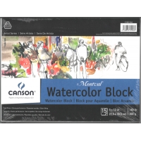 Bloc de papier aquarelle 9"x12" Canson Montval 15 feuilles 140 lbs