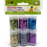 Glitter vials (6 vials Metal Jewel assorted) 30g