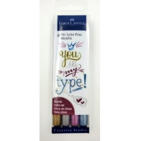 Pens Pitt artist Black set (4) Metallic