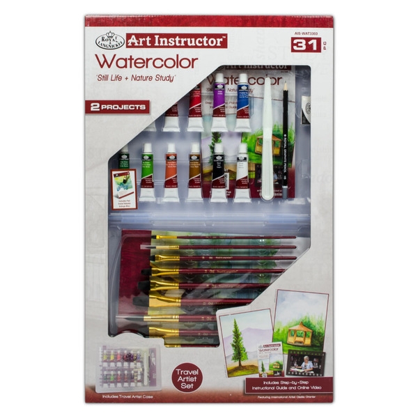 Deluxe Watercolor Paint Art Still Life & Nature Study Instructor Set 31 Pc Royal & Langnickel