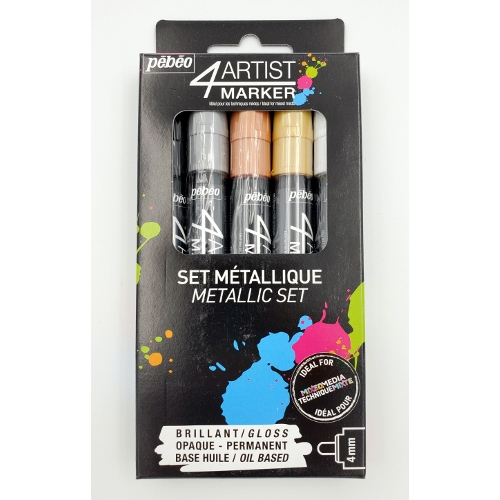 Marqueurs à l'huile 'Pébéo- 4 Artist Marker ' Noir 4 mm - La