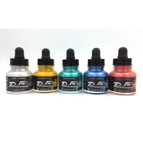 FW Pearlescent Acrylic Ink 1 oz Silver Moss