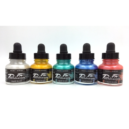 Daler-Rowney F.W. Pearlescent Acrylic Ink 1oz Bottle - Waterfall Green