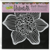 Stencil Cupped Daffodil 6"x6" TCW930s