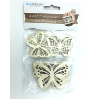 Laser-Cut Wood Butterflies 8 pc