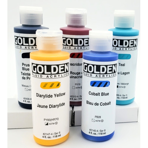 Lot Of 31 Golden Fluid Acrylic Paint Bottles 4oz 118ml High Series Brand New