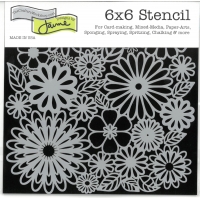 Stencil Mini Flower Frenzy 6"x6" TCW157s