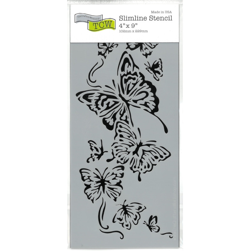 Stencil Slimline Flying Butterflies 4x9 TCW2318
