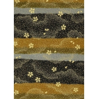 Chiyogami 8C 19 1/2''x26"- Black and gold flowers