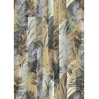 Chiyogami 31C 19 1/2"x26"- Botanical pattern grey and gold