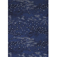 Papier Chiyogami 265C 19 1/2"x26"- Vagues et fleurs bleues