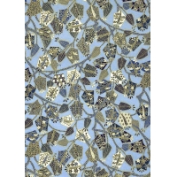 Chiyogami 279C 19 1/2"x26"- Blue and gold geometric shapes