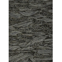 Papier Chiyogami 474C 19 1/2"x26"- Lignes argent sur fond noir