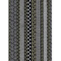 Chiyogami 982C 19 1/2"x26"- Geometric strips black and white