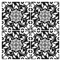 Stencil Flourish Tile 6"x6" TCW990s