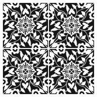 Pochoir Flourish Tile 6"x6" TCW990s