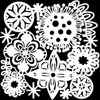 Stencil Festive Flowers 6"x6" TCW992s