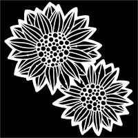 Stencil Wild Sunflowers 6"x6" TCW982s