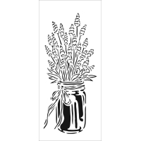 Stencil Slimline Lavender in jar 4"x9" TCW2335