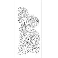 Pochoir allongé Hydrangea Bouquet 4"x9" TCW2337