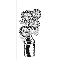 Pochoir allongé Sunflowers in Milk Pail 4"x9" TCW2333