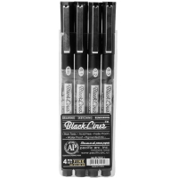 Blackliner Fine Line Drawing Pen, set of 4 - Fine .05/.10/.20/.30 Pacific arc