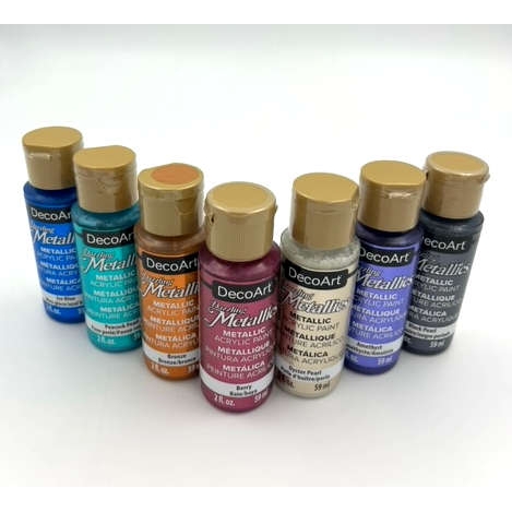 Decoart Dazzling Metallics Acrylic Paint - Bright Brass 2 oz.