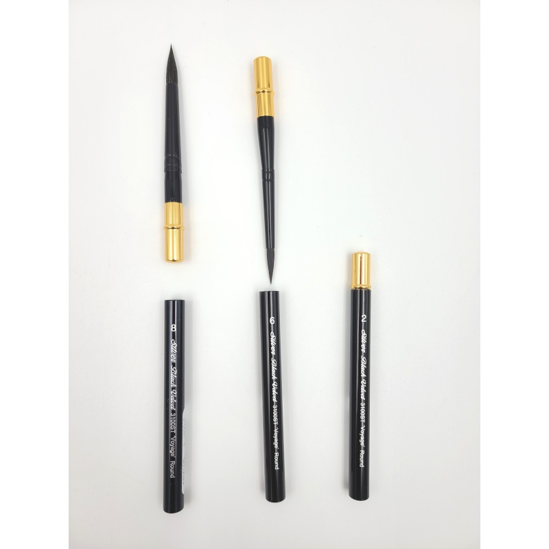 Silver Brush : Black Velvet : Voyage Travel Brush - Travel Brushes - Plein  Air Painting - Color