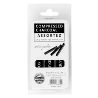 Compressed charcoal set of 3 - 1 soft, 1 medium and 1 hard - Pacific arc