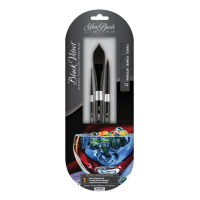 Black Velvet Ens. 3 pinceaux aquarelle WC-3000S Silver brush