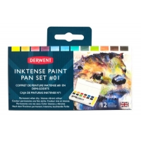 Inktense paint pan travel #1 set 12 half pans