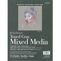 Mixed Media paper pad Toned Grey 184lb (300g) 9x12 (15 sheets) serie 400 Strathmore