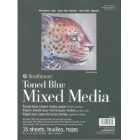 Mixed Media paper pad Toned Blue 184lb (300g) 9x12 (15 sheets) serie 400 Strathmore