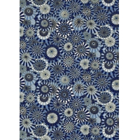 Papier Chiyogami 952C 19 1/2"x26"- Cercles à motifs bleus