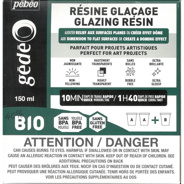 Résine cristal Bio 300ml Pébéo Gédéo