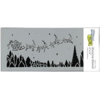 Stencil Slimline Flying Santa 4"x9" TCW2353