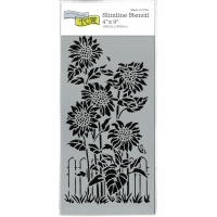 Stencil Slimline Sunflower Friends 4"x9" TCW2326