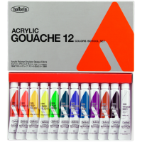 Gouache Acrylique 12ml Ens. de 12 coleurs Holbein