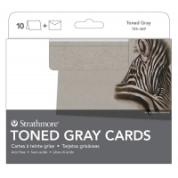 Cartes grises (10) avec enveloppes Strathmore