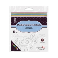 Metallic Transfer Foil Sheets - 5 colors/10 sheets 6 X 6 - Pastel Colors