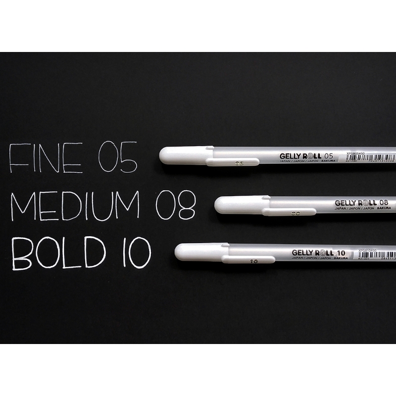  Qionew White Gel Pen Set, 3 Pack, 1mm Extra Fine