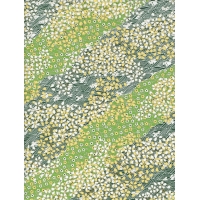 Papier Chiyogami 1072C 19 1/2"x26"- Fleurs sur fond vert