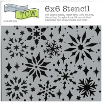 Stencil Mini Snowflakes Sparkles 6"x6" TCW1057s