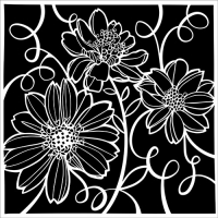 Stencil Mini Tangled Flora 6"x6" TCW1059s