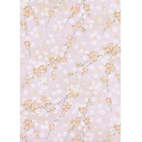 Chiyogami 809C 19 1/2"x26"- Pale flowers on pink background